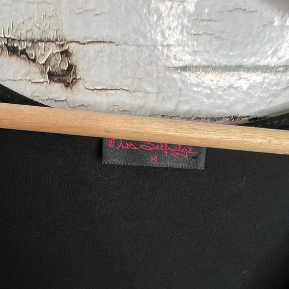 Miss selfridge dress black sparkly size medium  ruffle - Picture 5 of 9